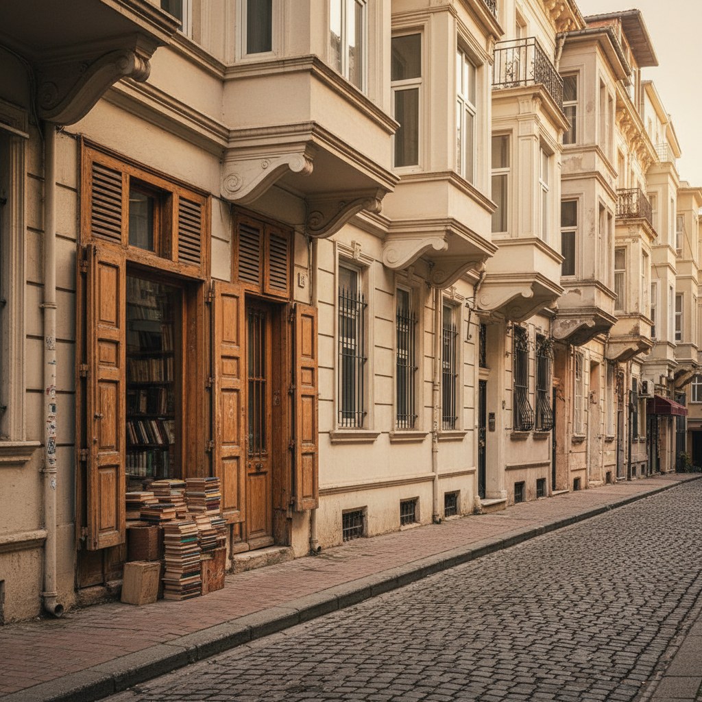 Beyoğlu sahafları ve eski apartman cepheleri